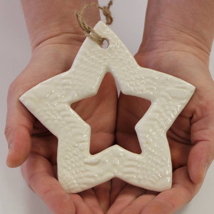 Cutout Star Ornament for wholesale by Prodigal Pottery