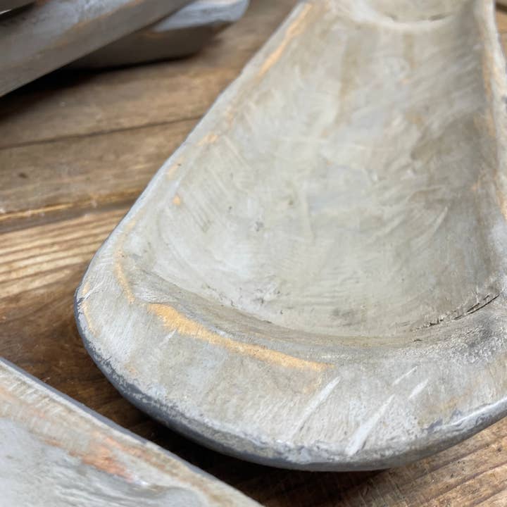 My Amigos Imports - Wholesale Decorative Plate/Dish/Bowl - Baguette-Bowl-ER-Home Decor #2-Sm Baguette-Shallow-Gray #84