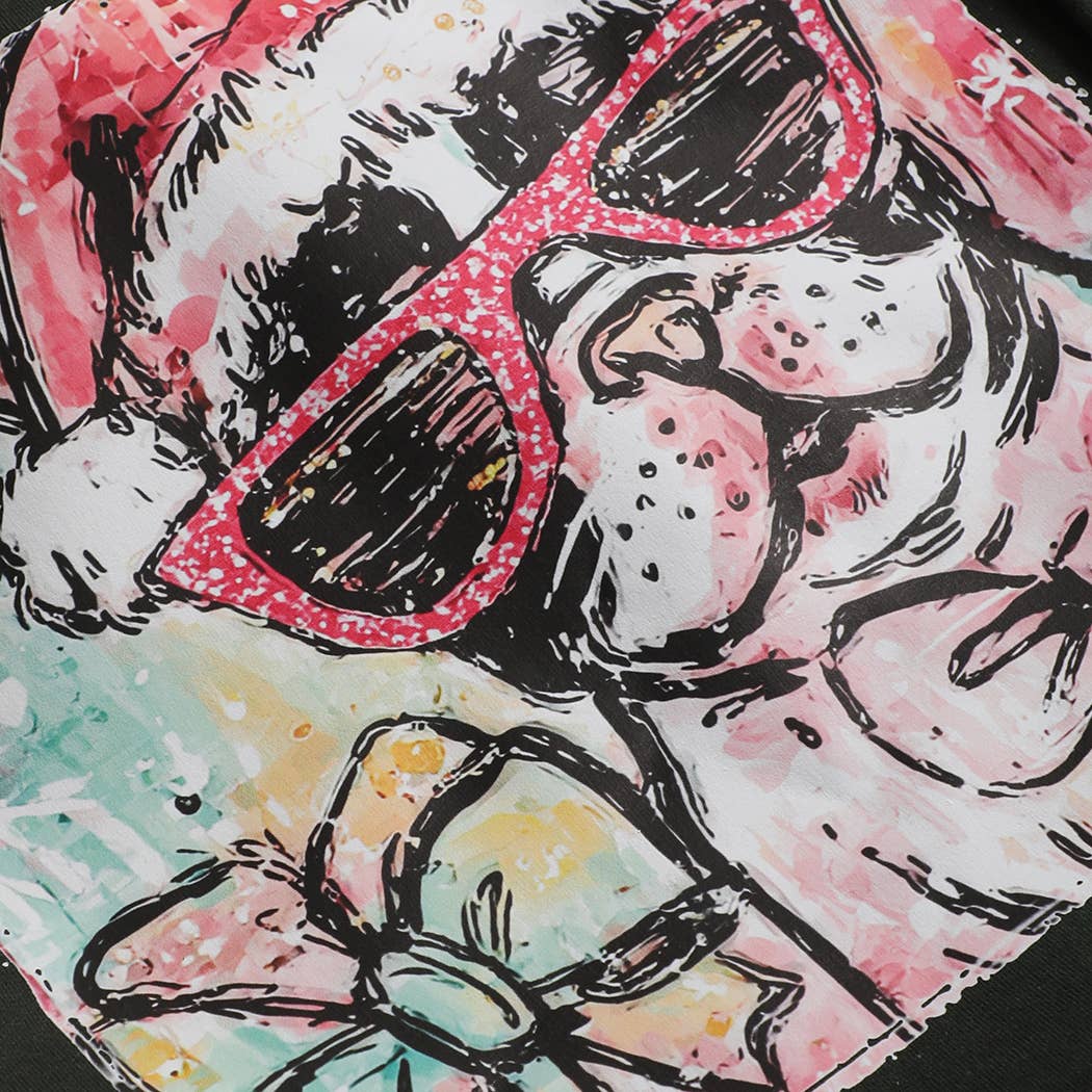 Fashion City - Wholesale Graphic Sweatshirt - Unisex - Santa Dog Christmas Heavyweight Fleece Sweatshirt1