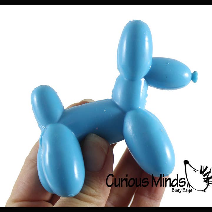 Curious Minds Toys - Wholesale Fidget Toy - Kids - 1 Mini Balloon Dog Crunchy Sand Filled Stress Ball - Cute Sq