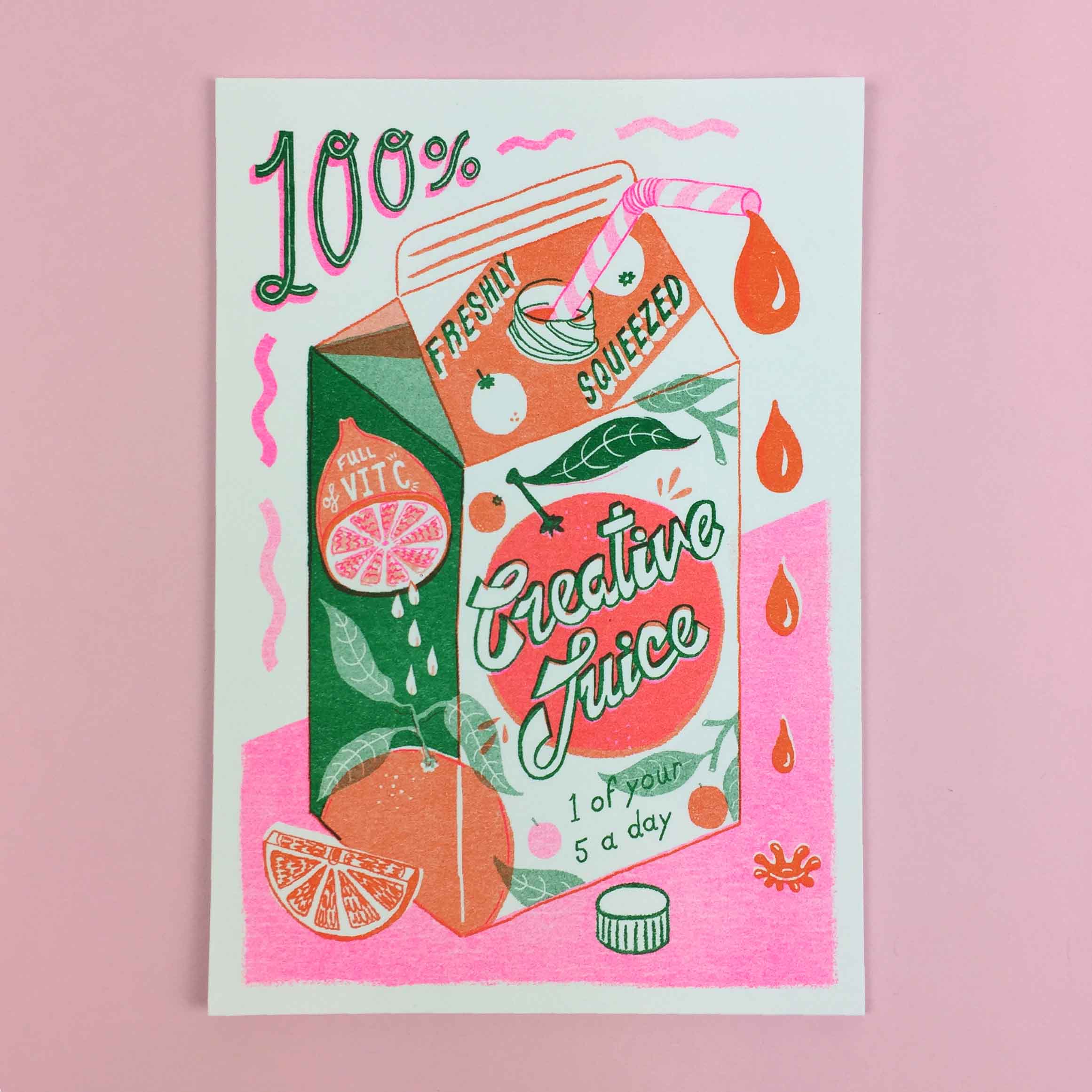 Jacqueline Colley - Wholesale Art Print - A5 Creative Juice Risograph Print1
