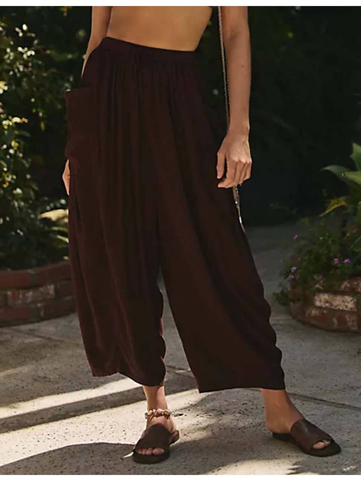 Sweetkama - Wholesale Pants - Women's - Ladies Elastic Waist String Tie Pocket Cuzy Pants6