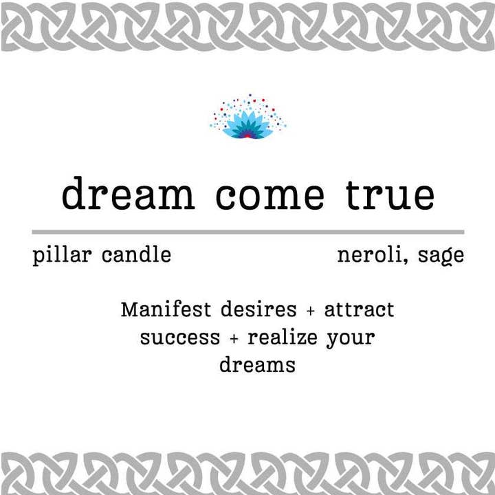 Manifestation Pillar Candle Dream come true 7"x1.5" for wholesale by Vrinda