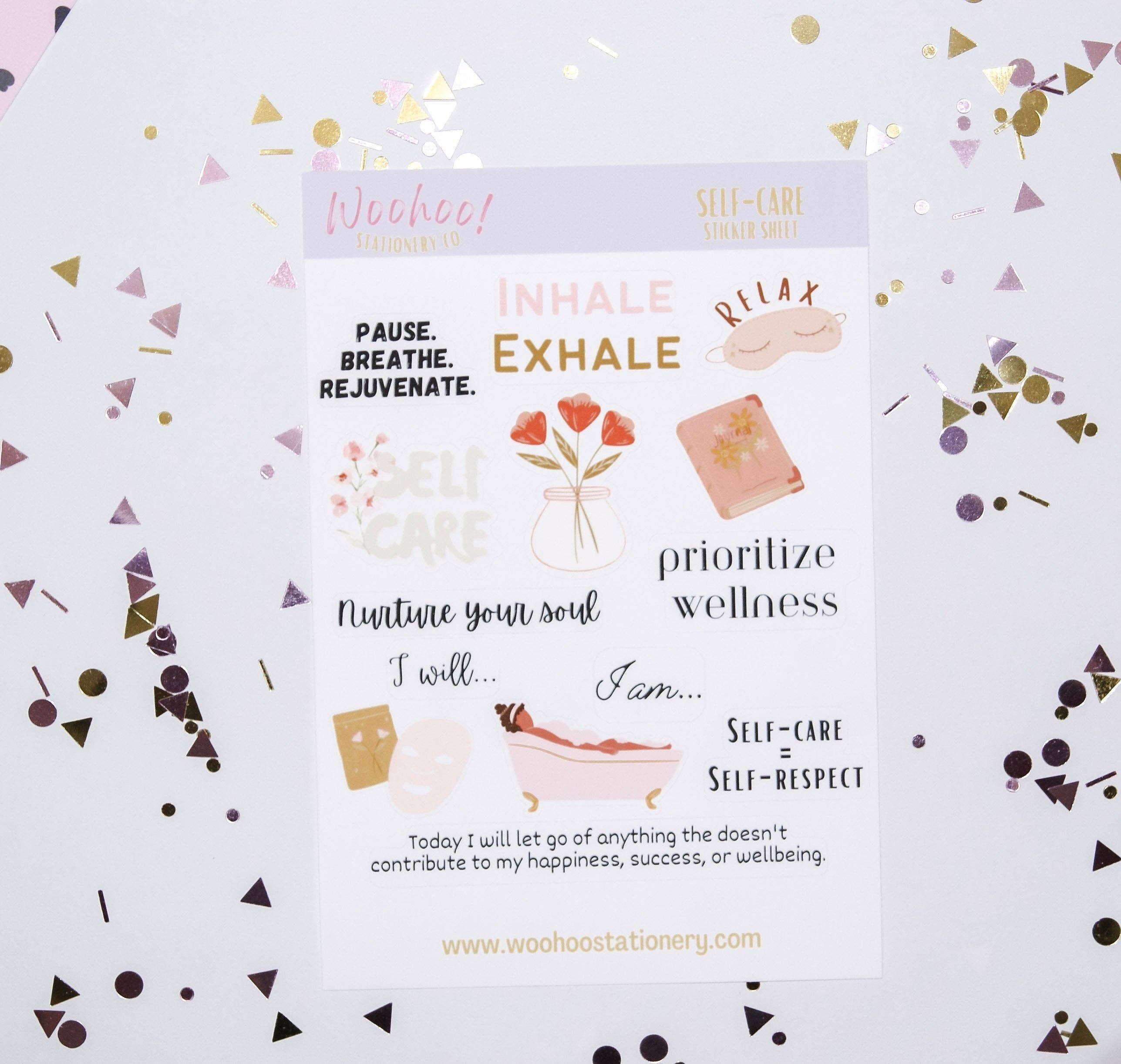 Woohoo! Stationery - Wholesale Sticker - Self Care Sticker Planner/Journal Sheet3