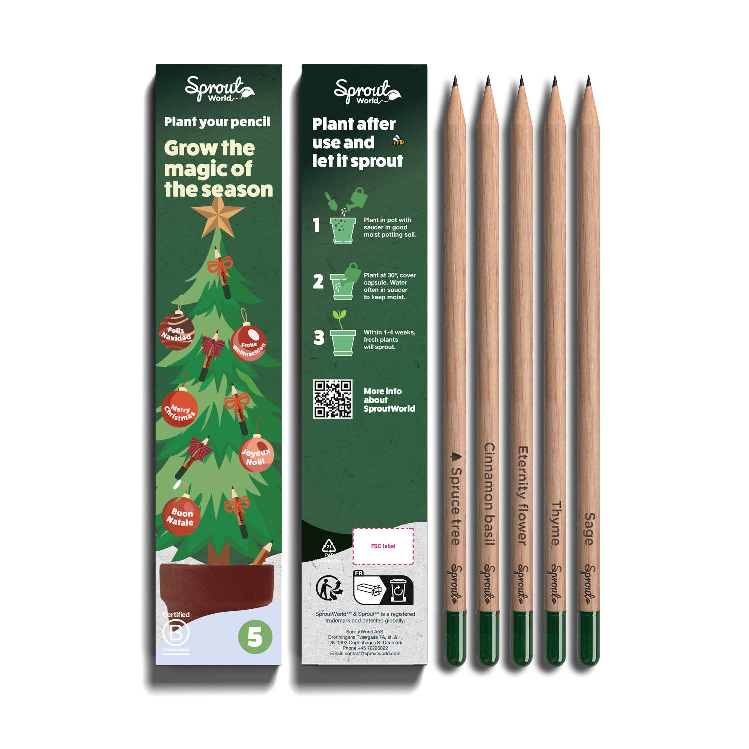 SproutWorld – wholesale Pencil – SproutWorld Plantable Pencils | X-mas · 5 pack7