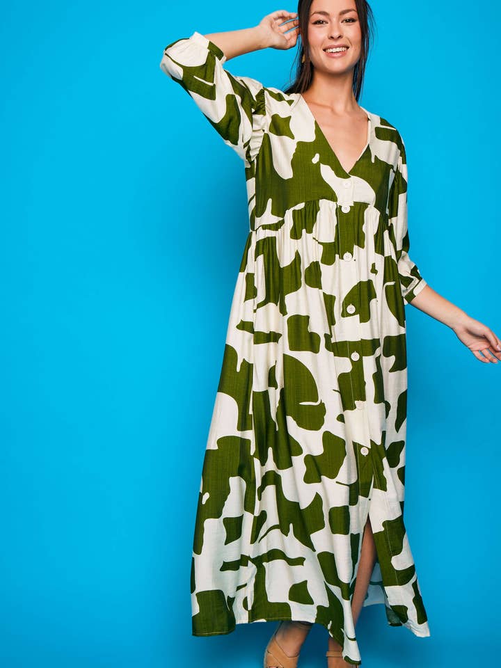 Smile – Großhandel Kleid – Damen – Langes Kleid Cambrils Grün4