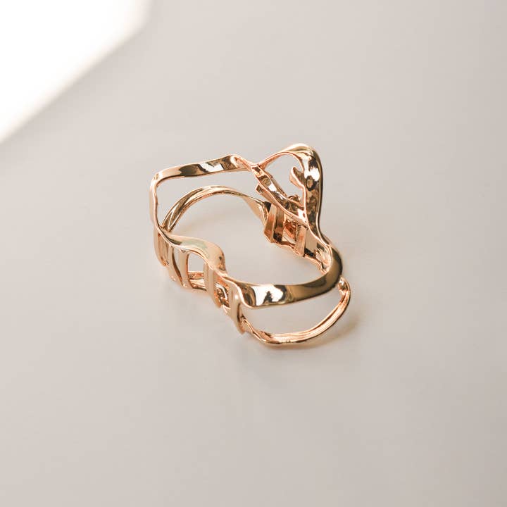 nar'sha - Wholesale Hair Clip - Women's - Wave Hair Claw Clip | Gold