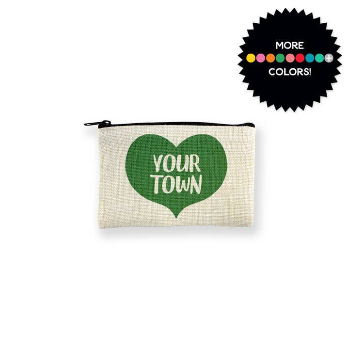 Personlig bylille taske - stort hjerte navnedråbedesign for engroshandel hos Rock Scissor Paper