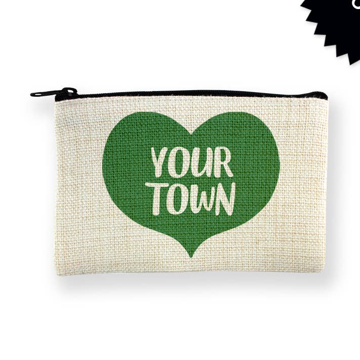 Rock Scissor Paper - Wholesale Pouch - Women's - Personalized City Small Pouch - Big Heart Name Drop Design20