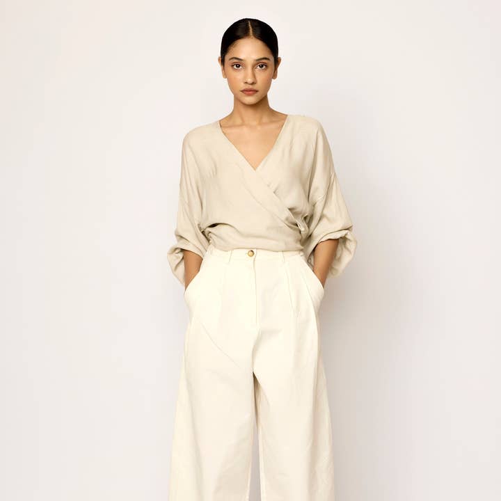 Boyfriend Pant - Ivory for wholesale by LAUDE the Label