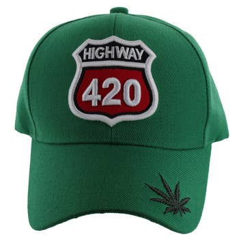 VM187 Marijuana Velcro Cap Solid Kelly Green for wholesale by S & J Gift Inc
