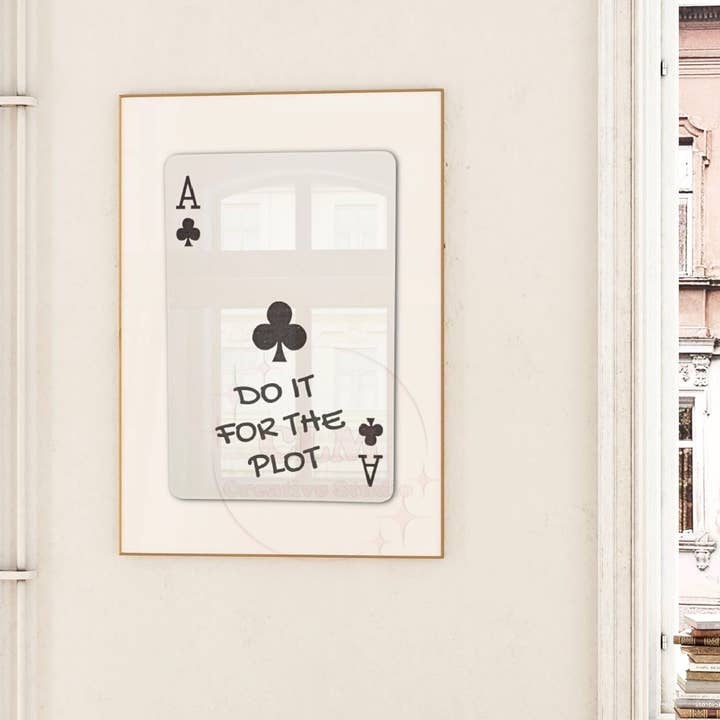 Do It For The Plot Retro Playing Card Wall Art Print for wholesale by CLM Creative Studio