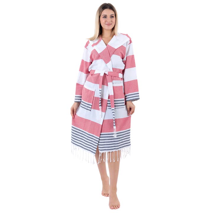 Striped Turkish Bathrobe for wholesale by DNZ Textiel B.V.