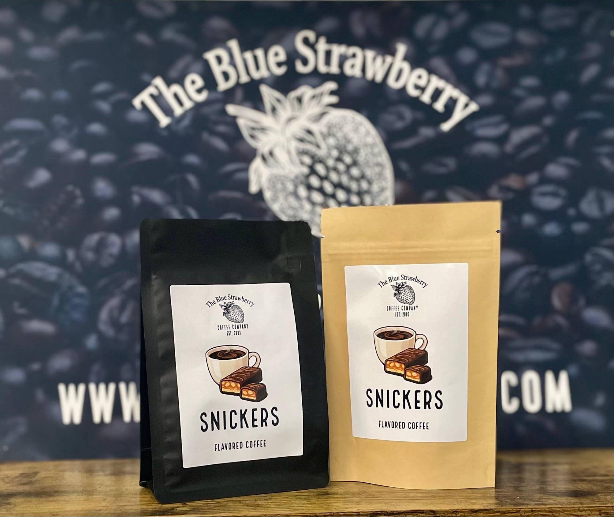 The Blue Strawberry Coffee Co - Wholesale Coffee Beans - Snickers (Flavored Coffee)2