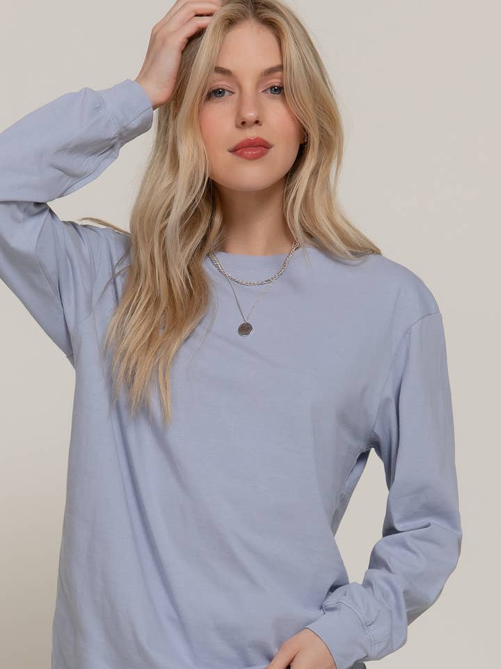 Lange Mouw Ronde Hals Katoenen T-shirt voor wholesale door Active Basic | Active USA