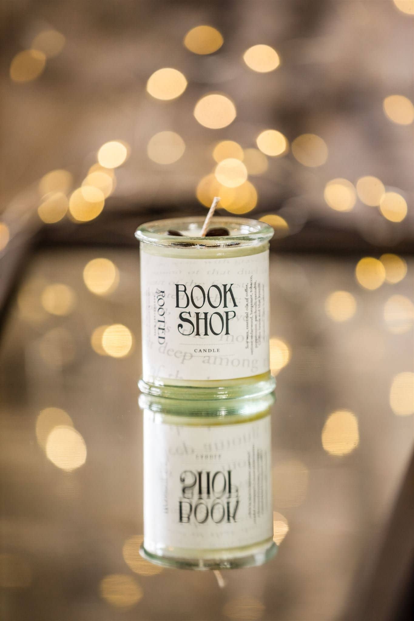Rooted Apothecary - Wholesale Jar/Filled Candle - Book Shop Candle1