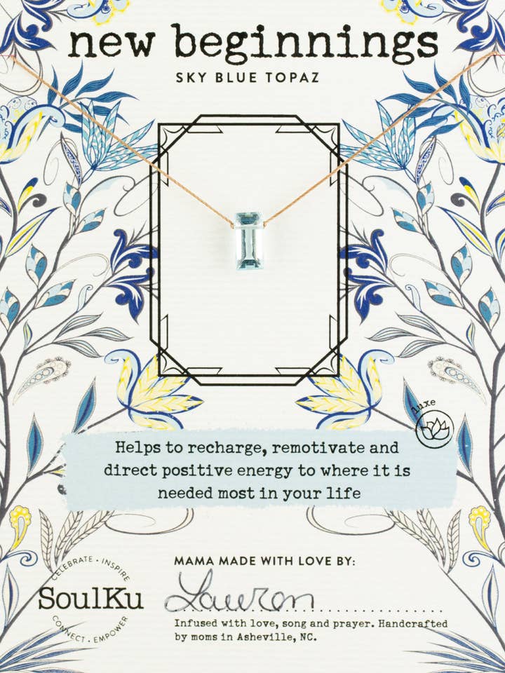 Sky Blue Topaz Refined Necklace for New Beginnings for wholesale by SoulKu