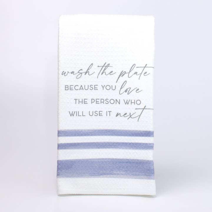 Sketch + Sentiment - Wholesale Tea Towel - Wash the Plate Tea Towel, Mother Teresa Quote Catholic Decor