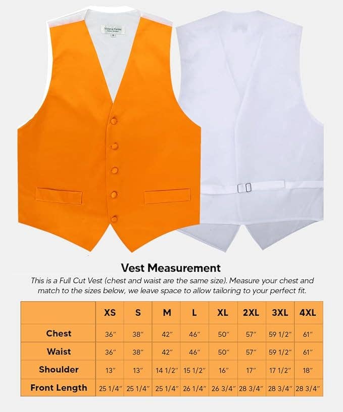 Dubal Brothers - Wholesale Suit Vest - Men's - Vittorio Farina Solid Satin Vest Set (White Back) Var. 02 (Mustard-Yellow)13