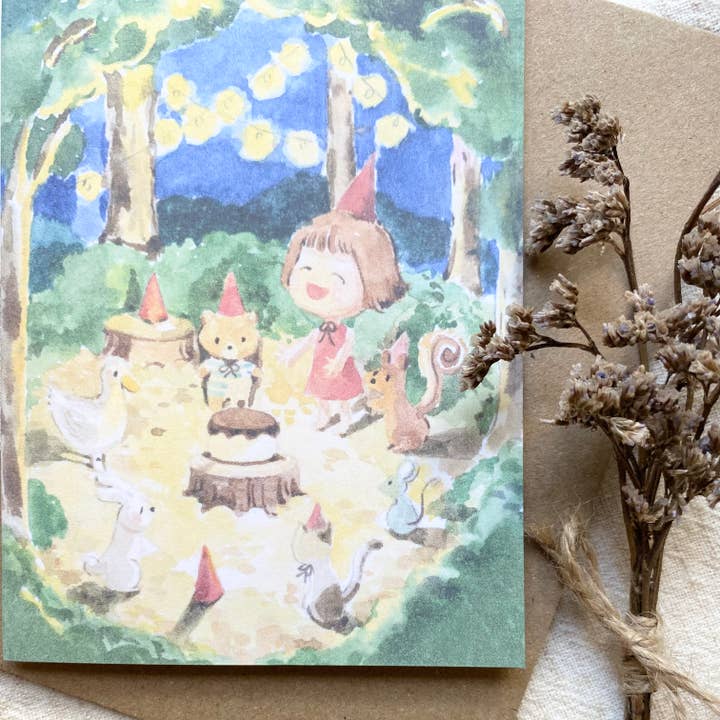 Vickyminiartstudio - Wholesale Birthday card - Animal Party Birthday Card1