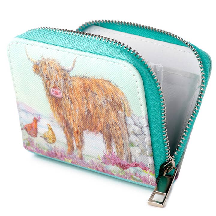 Puckator Ltd - Wholesale Wallet - Unisex - Jan Pashley Highland Coo Cow Zip Around Small Wallet Purse