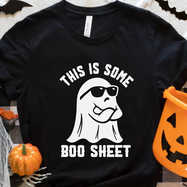 This Is Some Boo Sheet Tee - Fall Halloween Funny Sassy Ghos for wholesale by The Tiny Closet