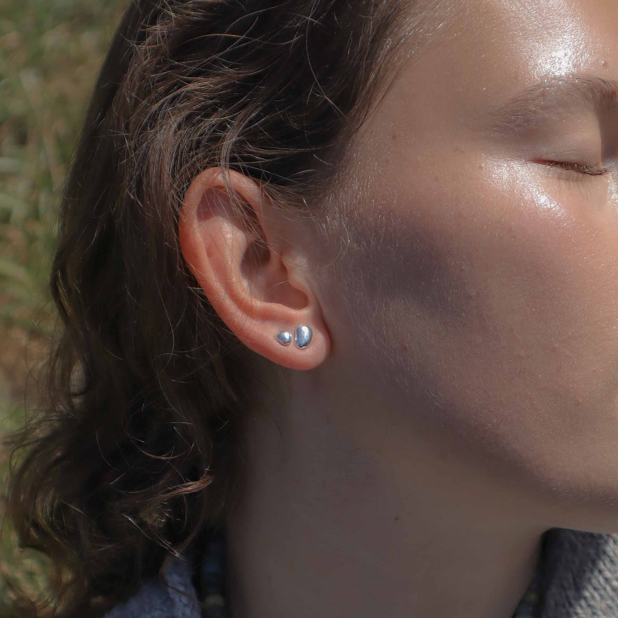 Koi Atelier - Wholesale Stud/Post Earrings - Blob studs silver1