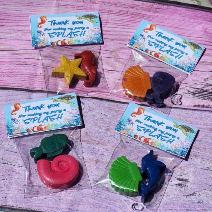 Crayons de couleur sur le thème de l'océan pour cadeaux de fête pour enfants | Under the Sea pour la vente par Snazzy Crayons