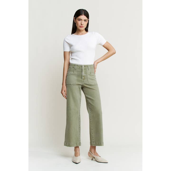 SUPER HIGH WIDE CROPPED UTILITY for wholesale by Mica Denim