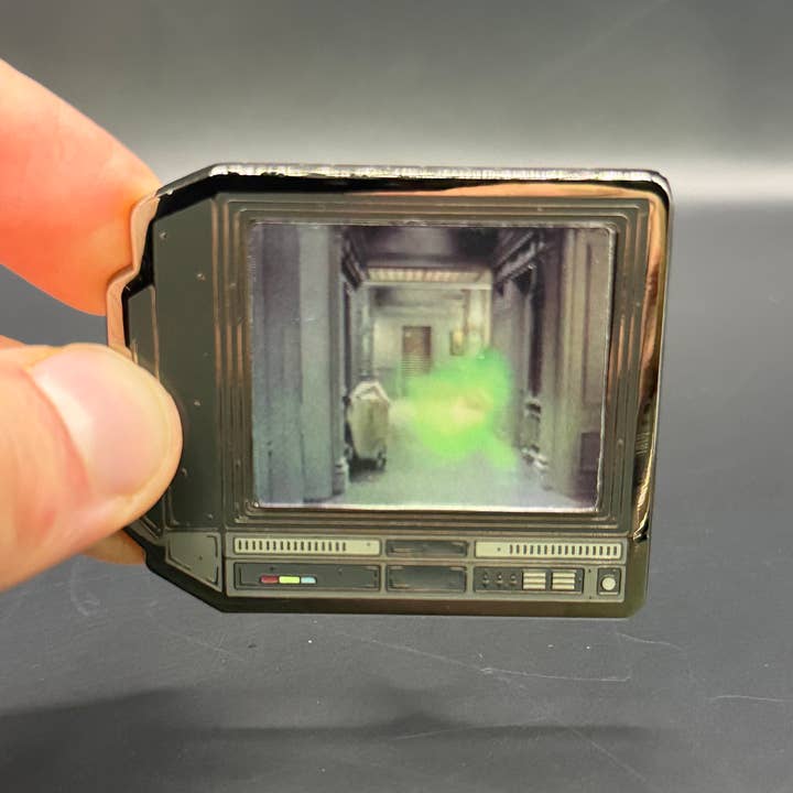 GoopyGoblins - Wholesale Lapel Pin/Button - 2.5" Lenticular Ghostbusters Slimer Enamel Pin4