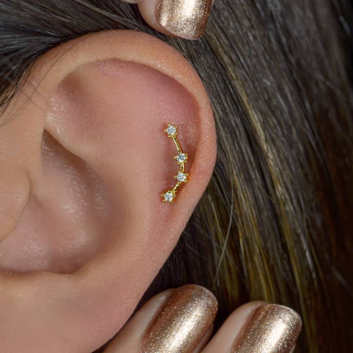 StockJWL - Wholesale Stud/Post Earrings - 12 Zodiac Earrings, Constellation Stud Earring Stud Piercing Tragus Helix Lobe and Cartilage Silver And Gold61