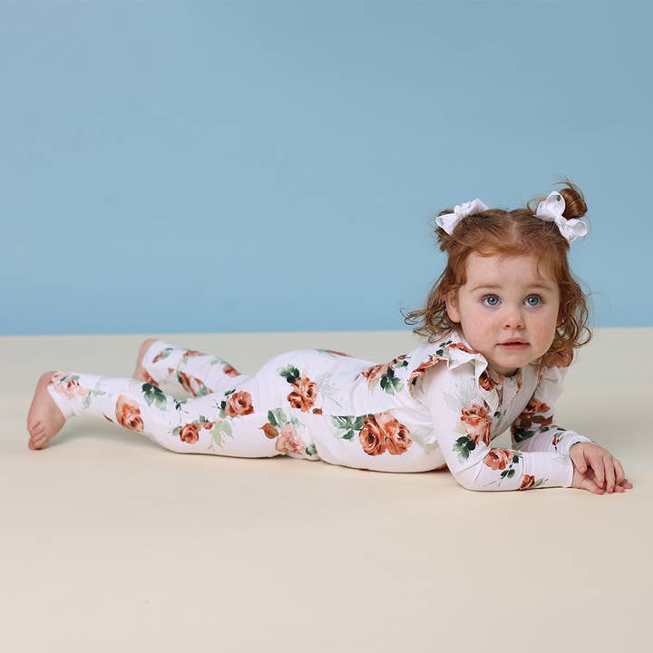 Snuggle Hunny - Wholesale Sleepsuit – Baby - Rosebud Organic Snugglesuit Convertible Romper with Frill3