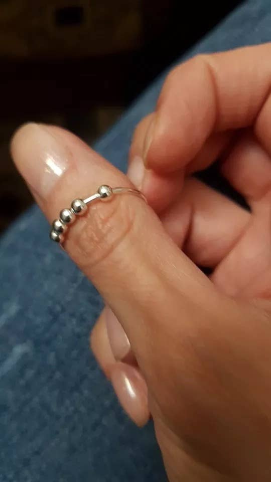 Yourself Expression - Vente Anneau/bague à empiler - Bague Abacus Anxiety Fidget en argent sterling2