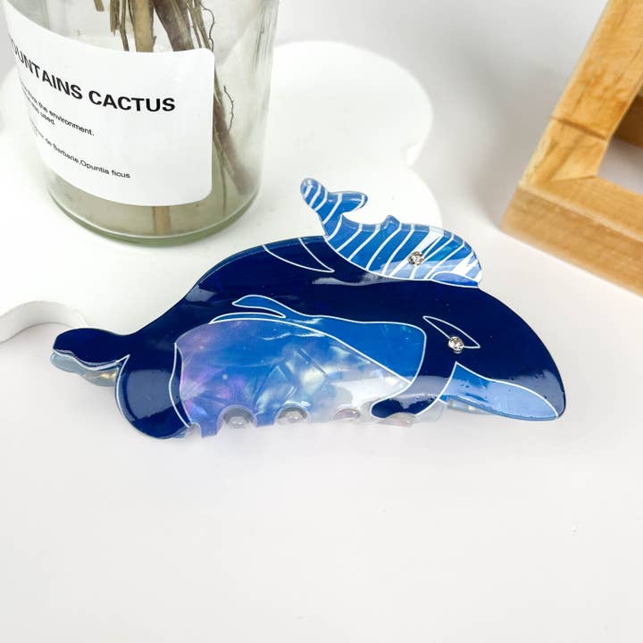 mildstyles - Wholesale Hair Clip - Women's - Whale Dolphin Shark Blue Hair Claw Clip