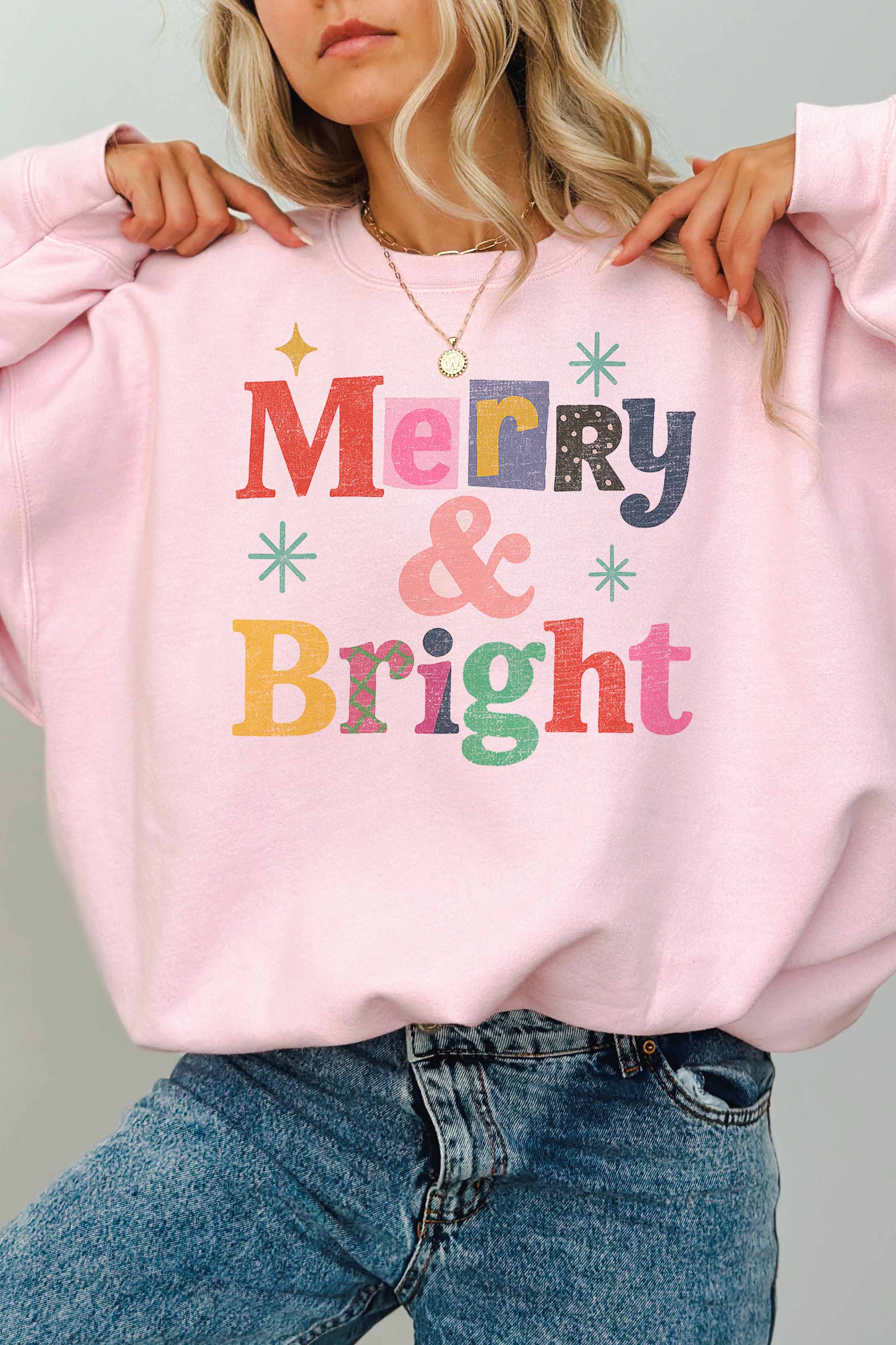 GOOD DAY STREET - Wholesale Graphic Sweatshirt - Women's - [G2256X-OSS] MERRY & BRIGHT OVERSIZED SWEATSHIRTS1