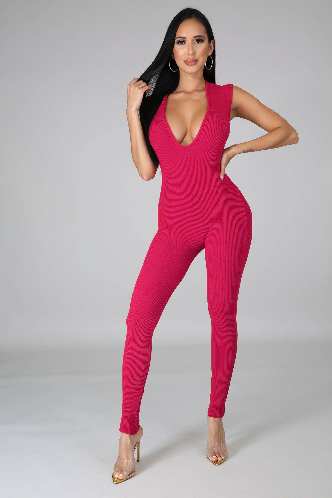 5besties inc - Venta al por mayor Peto - Mujer - Mono ajustado de punto acanalado para mujer6