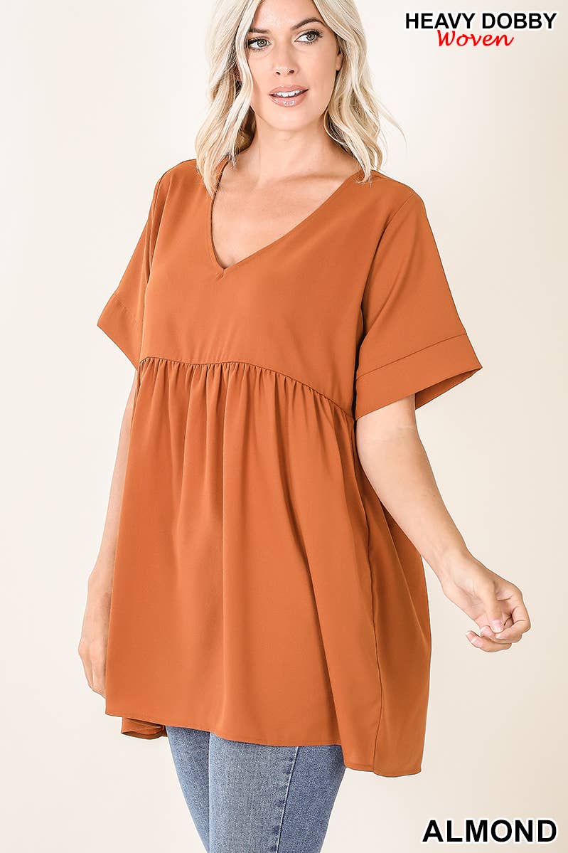 ASHMOCHA  `.42POPS EMPIRE WAIST SHIRRING TUNIC for wholesale on Faire28