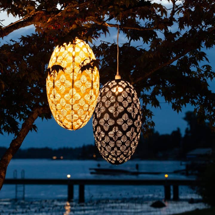 Allsop Home & Garden - Wholesale Chandelier/Hanging Light - Stella Nova Outdoor Pendent Light- Geo Palm 22" Midnight