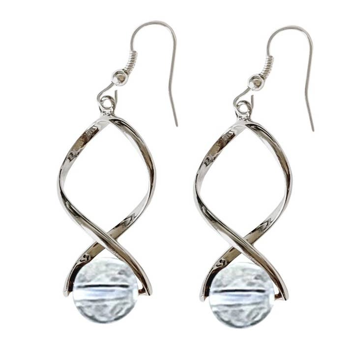 Artisans de Madagascar - Wholesale Dangle Earrings - 10mm Ball Rock Crystal Earrings