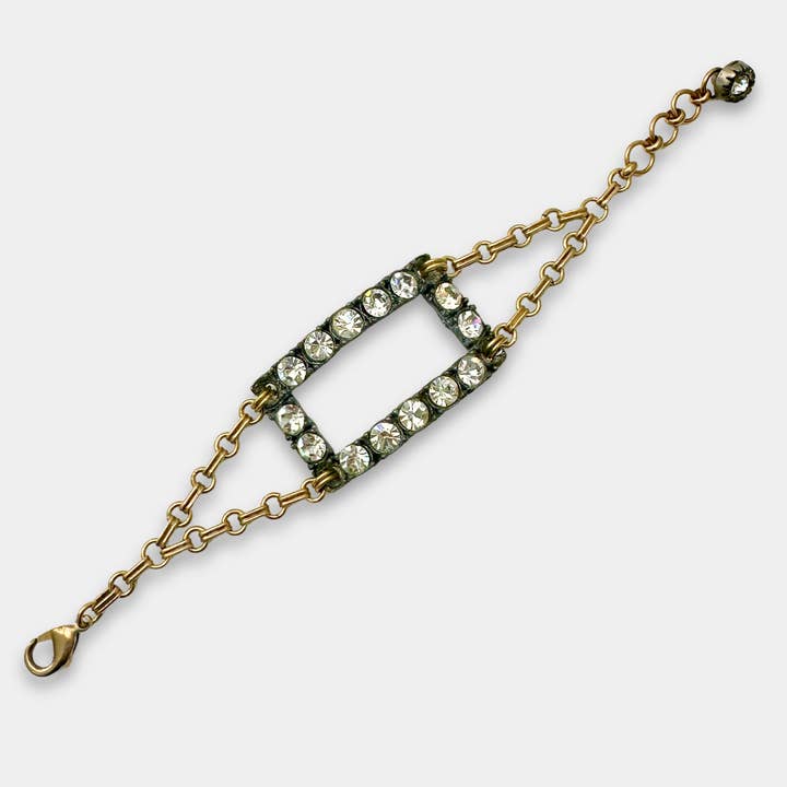 Repurposed Antique clear Rhinestone Buckle bracelet for wholesale by Lulu’s Petals