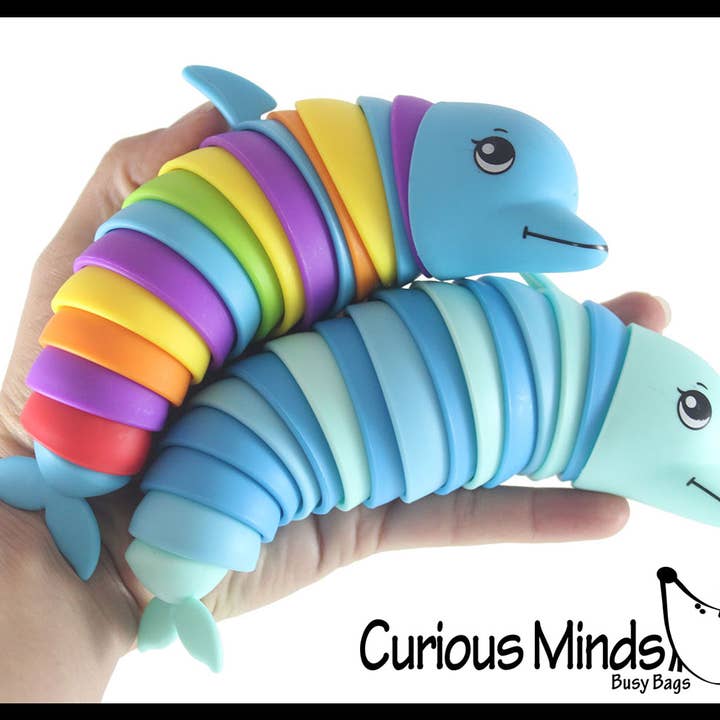 Curious Minds Toys - Wholesale Fidget Toy - Kids - 1 Dolphin Fidget - Large Wiggle Articulated Jointed Moving