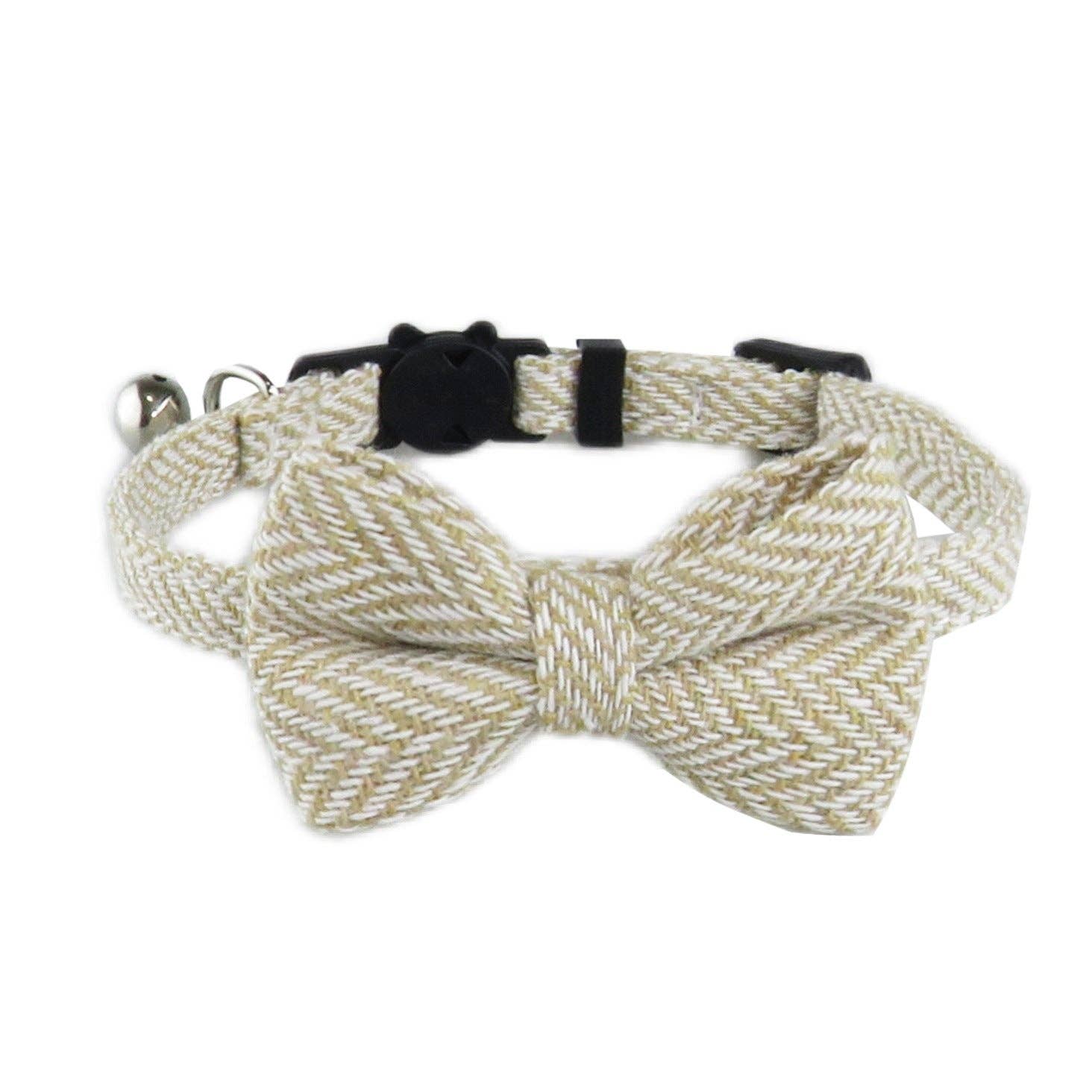 Cheerhunting - Vente Collier – chat - Mokka – Collier pour chat avec nœud papillon en chevrons2