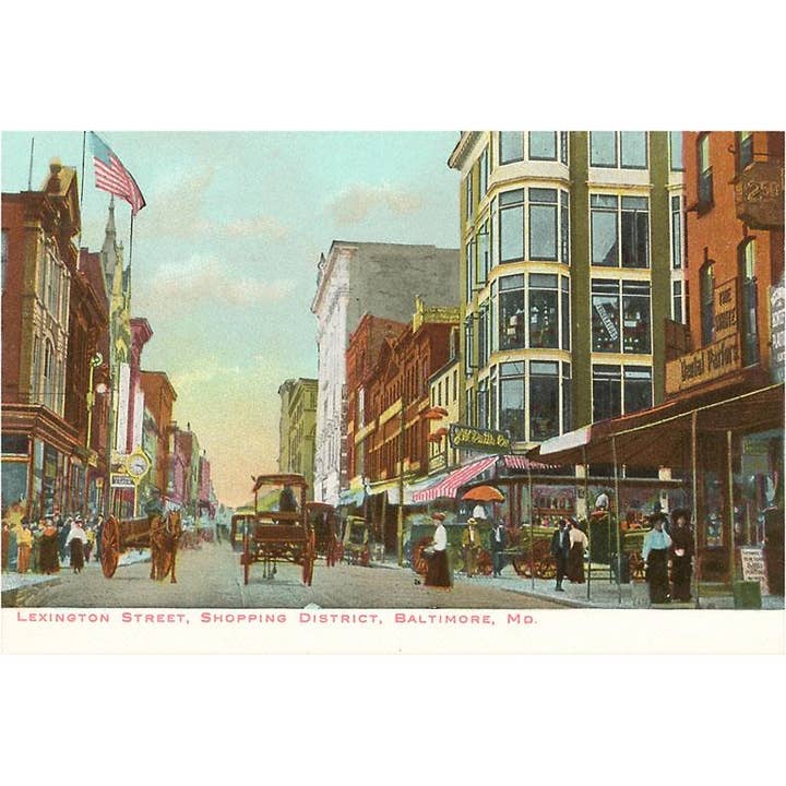 Tarjeta postal MD-143 Calle Lexington, Baltimore para venta al por mayor de Found Image Press