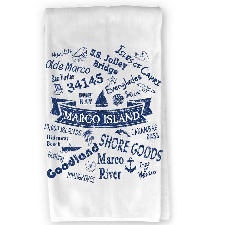 The Buffalo Works - Wholesale Tea Towel - Shore Goods Custom Vintage Fusion DES Towel (Navy Ink)0