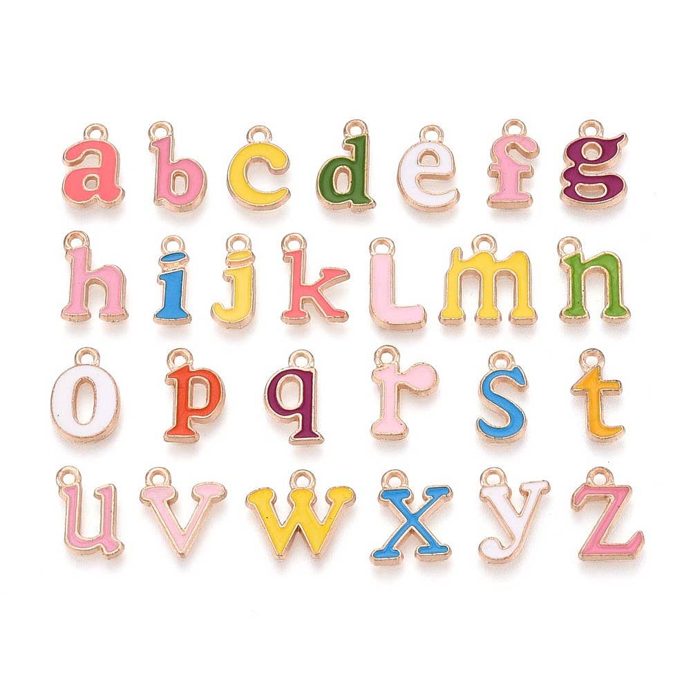 Love, Paige Designs - Vente Breloques/médailles personnalisées - Jeu de charme initial en minuscules serif0