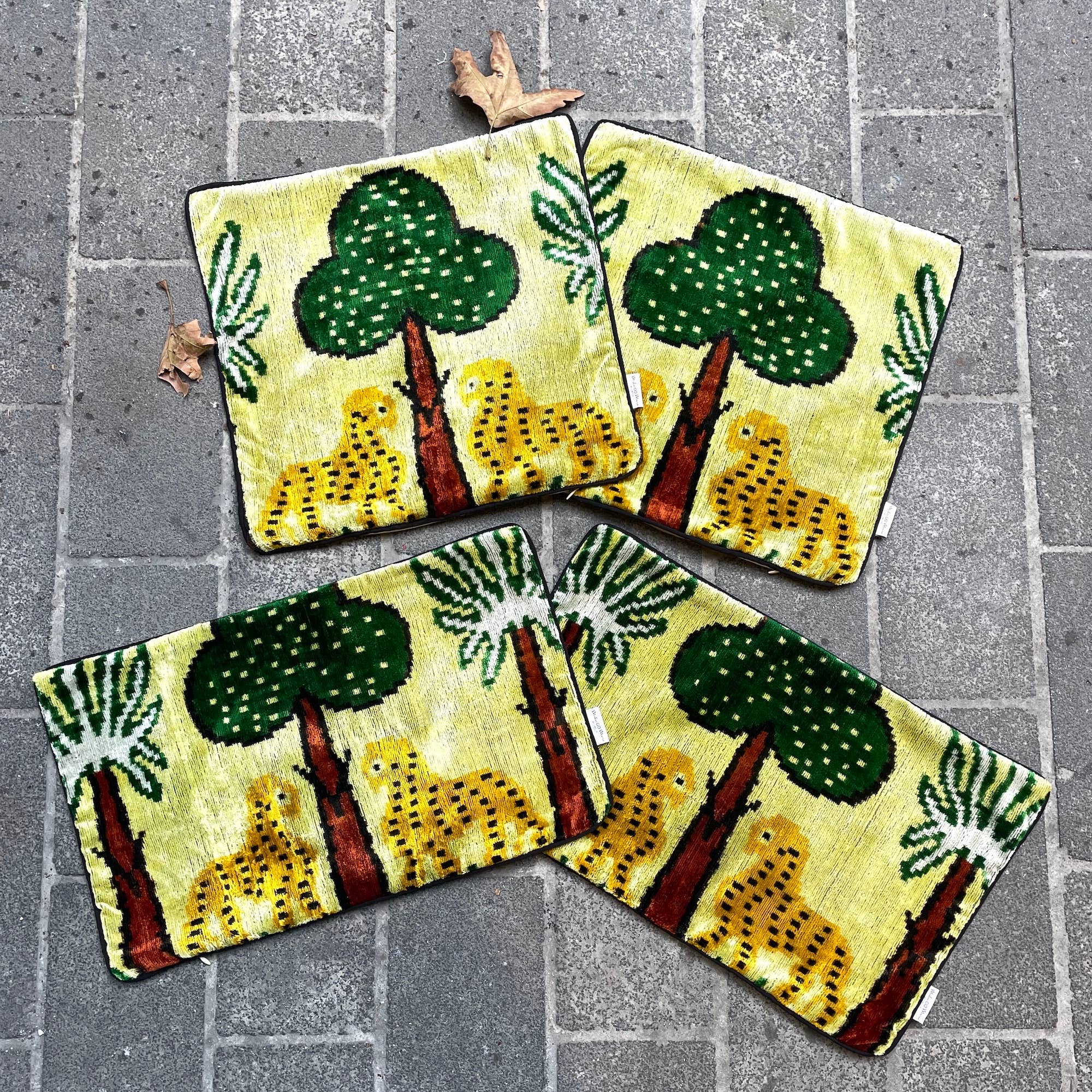 Mila∞Miro by Emelie - Wholesale Throw Pillow Cover - Velvet Ikat Cushion Cheetah | Velvet Ikat Pillow Cheetah8