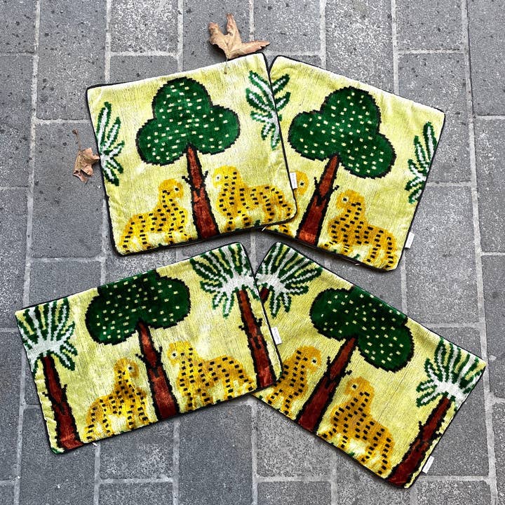 Mila∞Miro by Emelie - Wholesale Throw Pillow Cover - Velvet Ikat Cushion Cheetah | Velvet Ikat Pillow Cheetah8