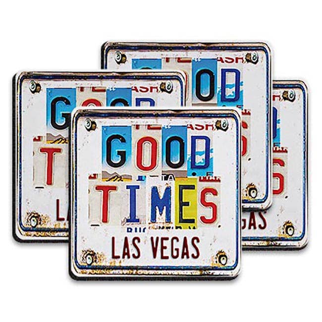 Rubber Coasters (set/4) - Number Plate Good (name drop) voor wholesale door Mariasch Studios