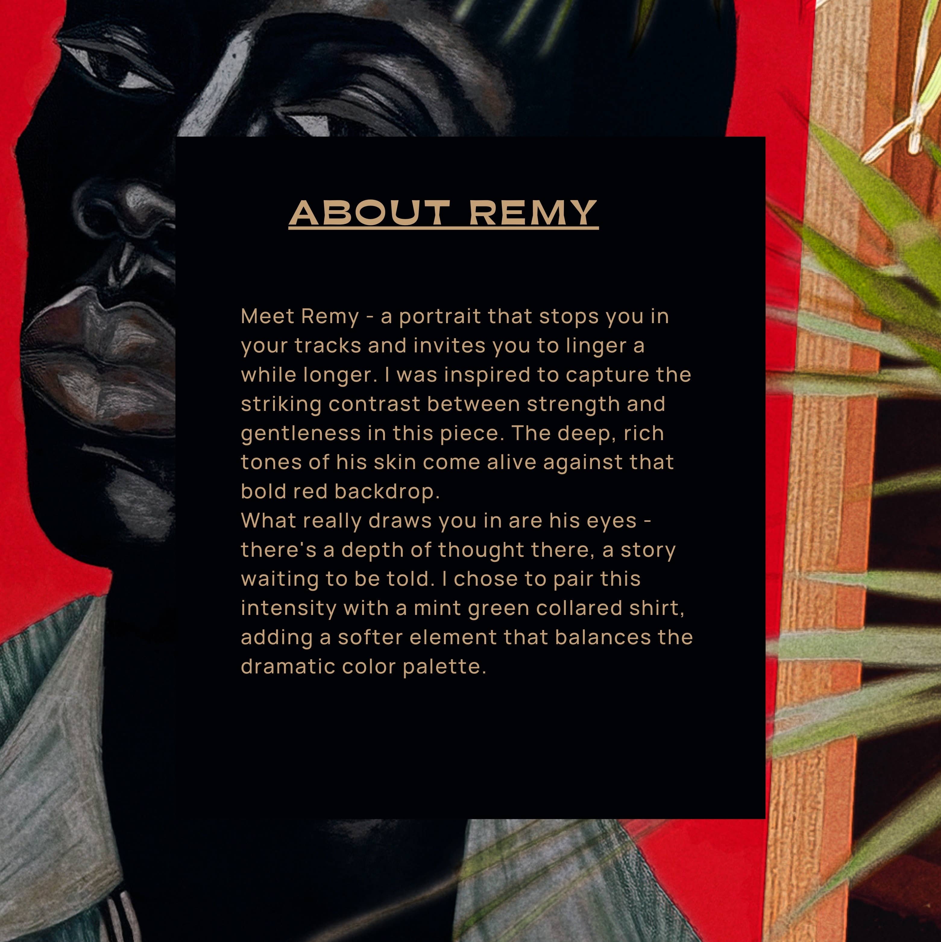 The Phoenix Palms - Wholesale Art Print - "Remy" Modern Portrait Art Print - Bold Red - Premium Paper3