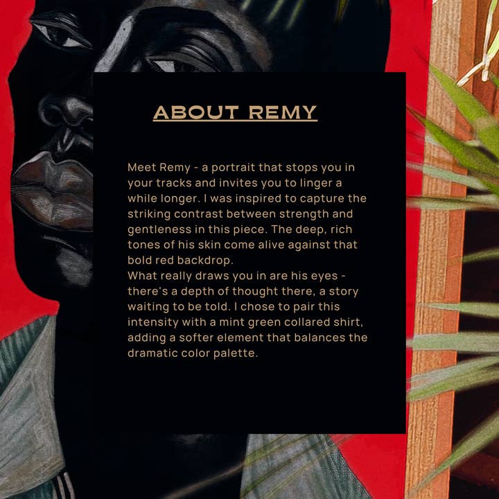 The Phoenix Palms - Wholesale Art Print - "Remy" Modern Portrait Art Print - Bold Red - Premium Paper3